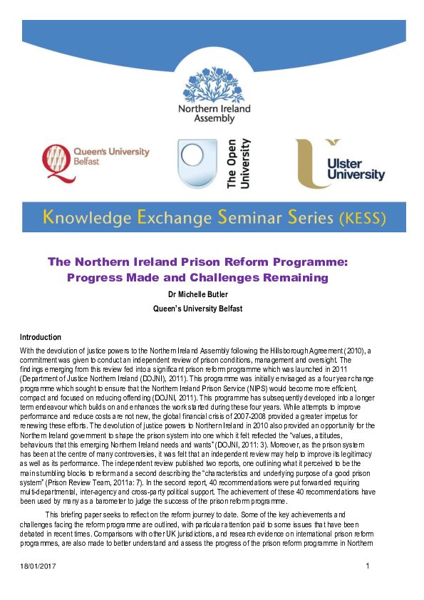 (PDF) The Northern Ireland Prison Reform