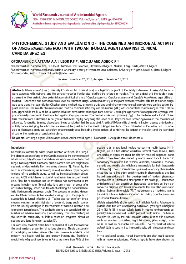 (PDF) PHYTOCHEMICAL STUDY AND EVALUATION OF THE COMBINED ANTIMICROBIAL ...