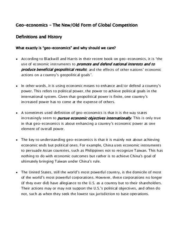 (DOC) The Rise of Geoeconomics.docx John Simke Academia.edu