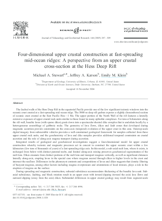 (PDF) Structure of uppermost fast-spread oceanic crust exposed at the ...