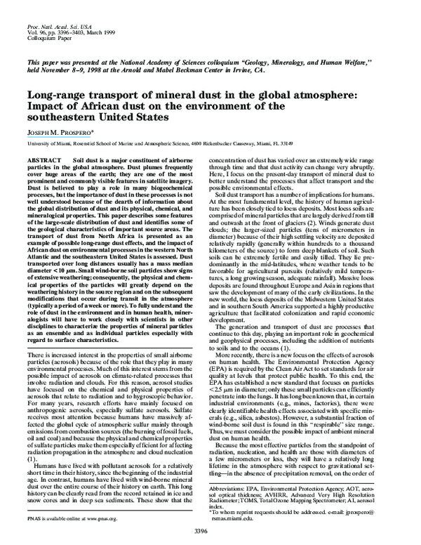 (PDF) Long-range transport of mineral dust in the global atmosphere ...