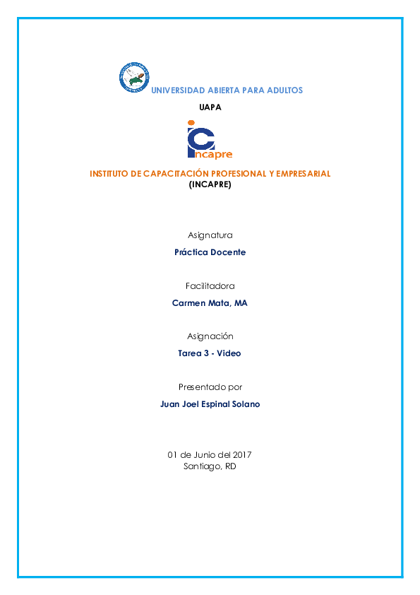 (DOC) UNIVERSIDAD ABIERTA PARA ADULTOS UAPA INSTITUTO DE CAPACITACIÓN ...