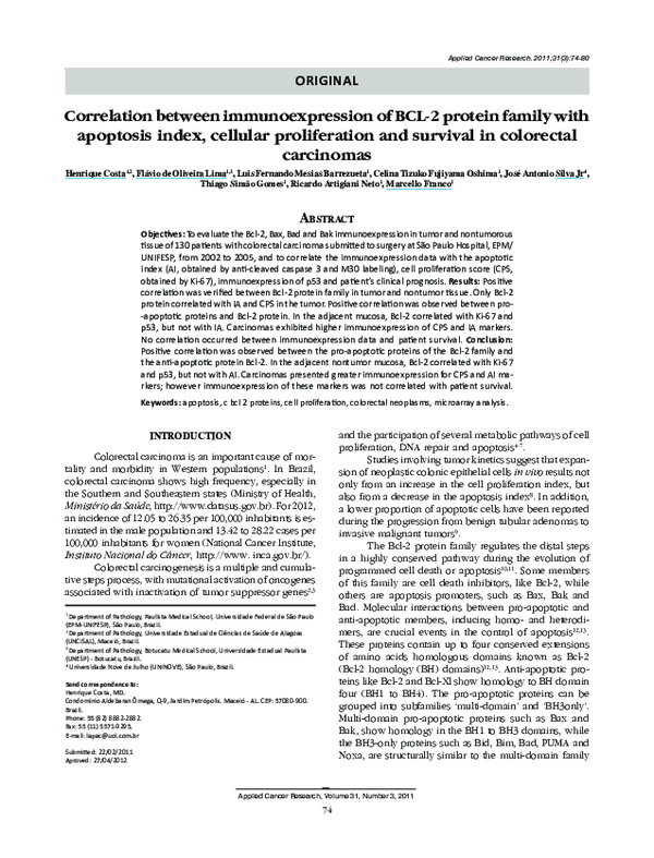 (PDF) Correlation between immunoexpression of BCL-2 protein family with ...