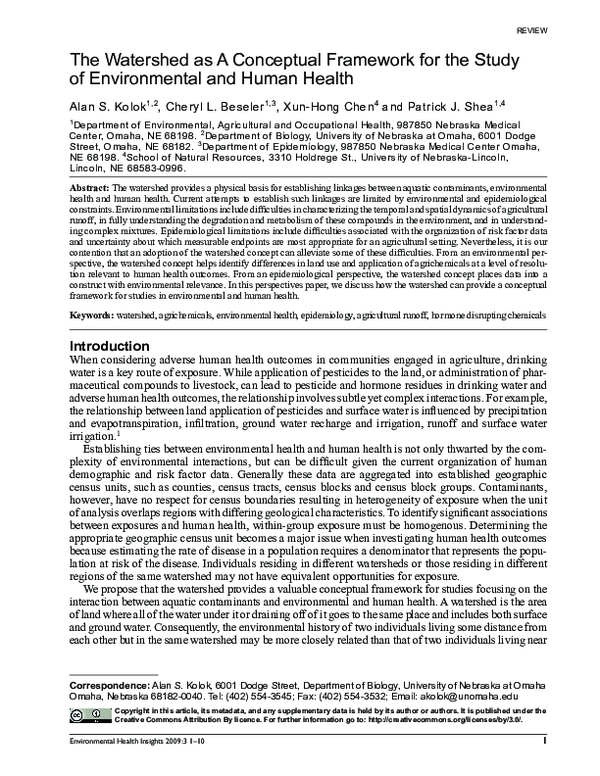(PDF) The Watershed as A Conceptual Framework for the Studyof ...