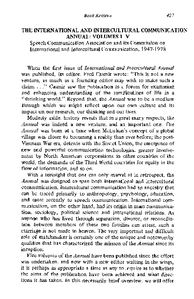 (PDF) The international and intercultural communication annual: Volumes I–V