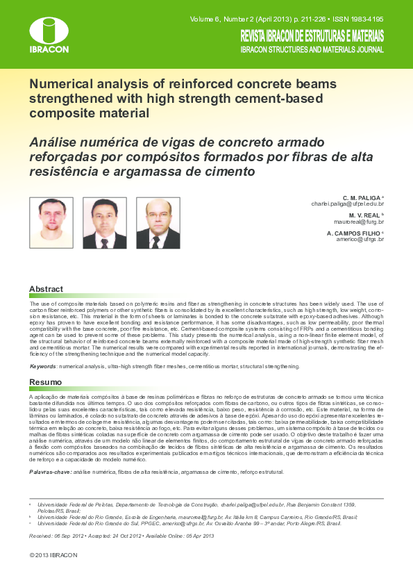 (PDF) Numerical analysis of reinforced concrete beams strengthened by ...