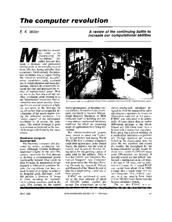 (PDF) Computer History-The computer revolution | Edmund Miller ...