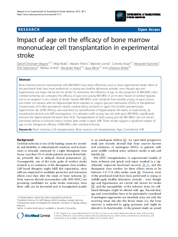(PDF) Impact of age on the efficacy of bone marrow mononuclear cell ...