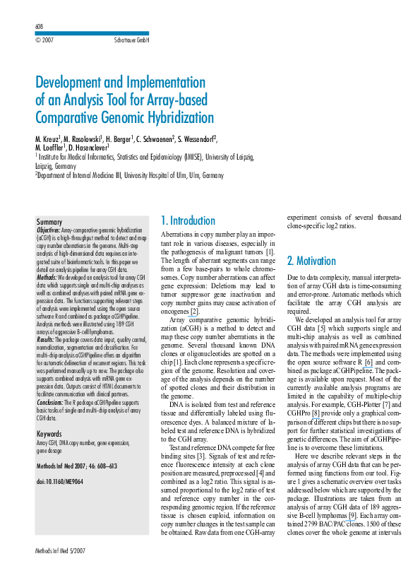 (PDF) Development and Implementation of an Analysis Tool for Array ...
