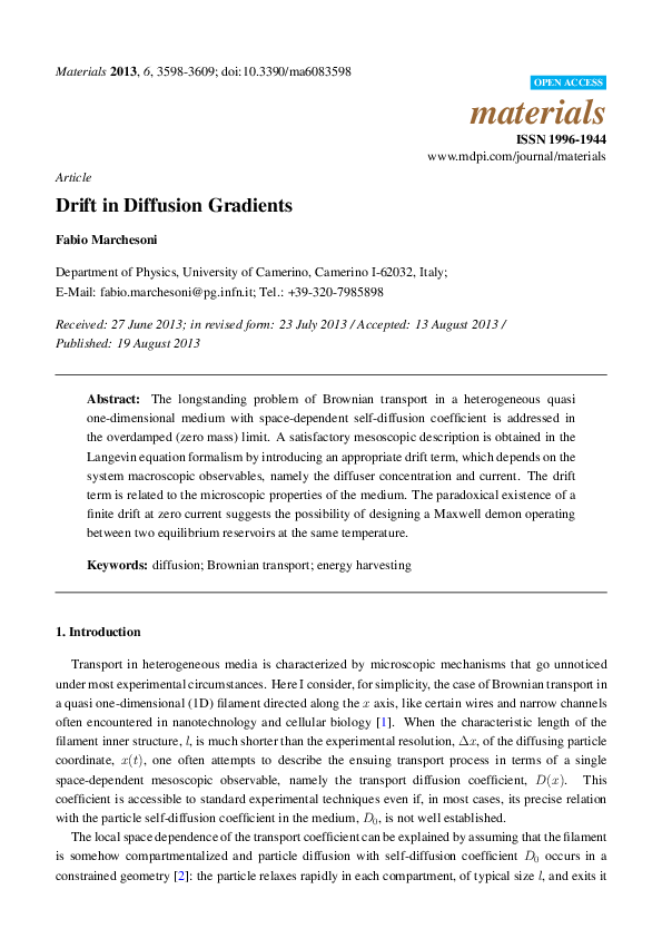 (PDF) Drift in diffusion gradients