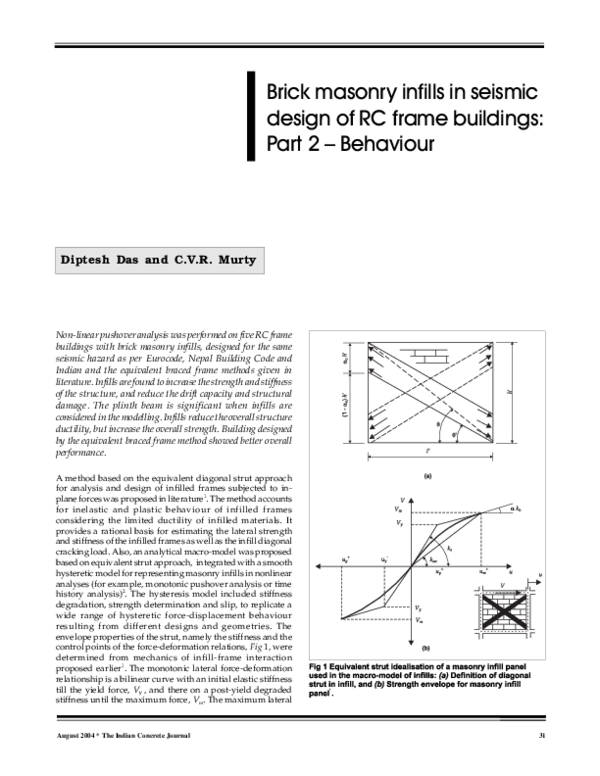 (PDF) Brick masonry infills in seismic design of RC frame buildings ...