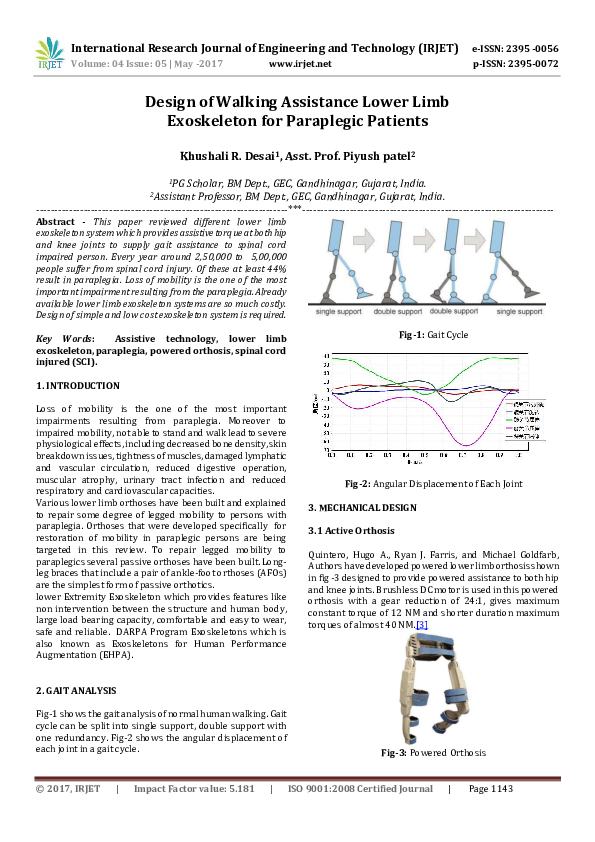 (PDF) Design of Walking Assistance Lower Limb Exoskeleton for ...