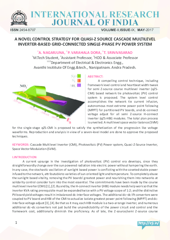 (PDF) A NOVEL CONTROL STRATEGY FOR QUASI-Z SOURCE CASCADE MULTILEVEL ...
