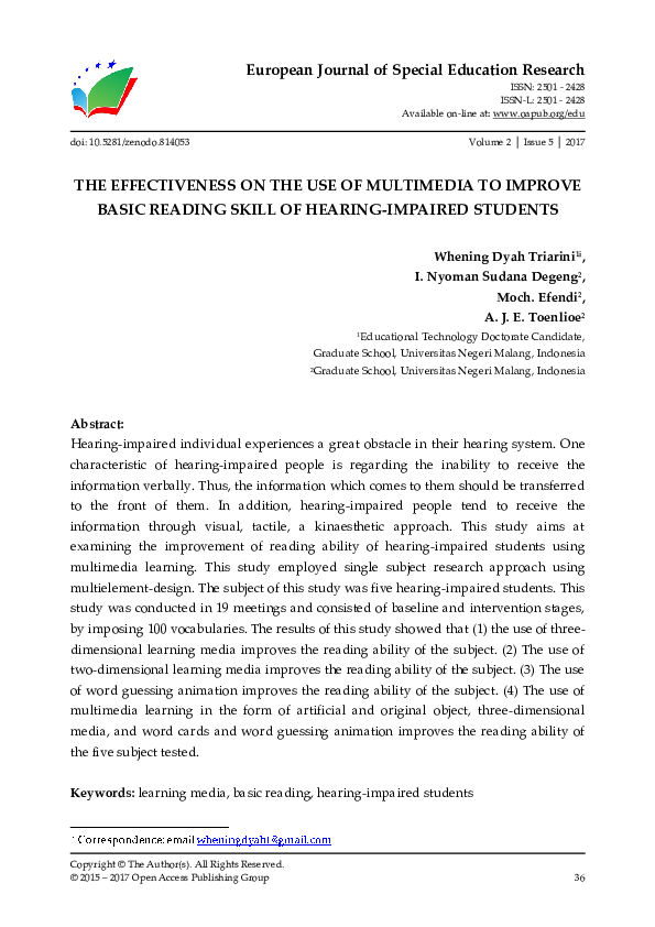 (PDF) THE EFFECTIVENESS ON THE USE OF MULTIMEDIA TO IMPROVE BASIC ...