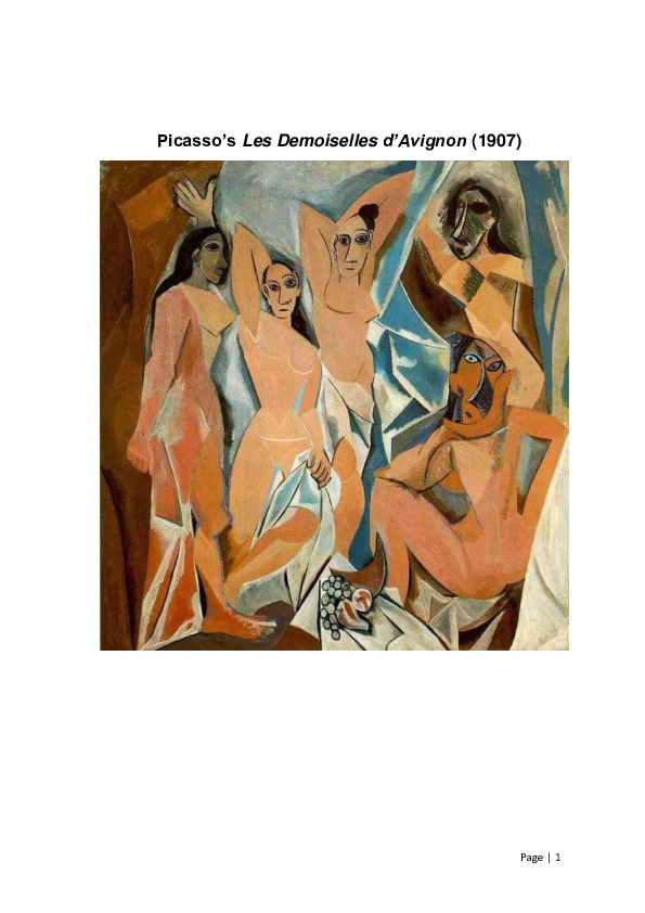 パブロ・ピカソ、Les Demoiselles d'Avignon Pablo Picasso. Les Demoiselles d'Avignon. Paris, June-July