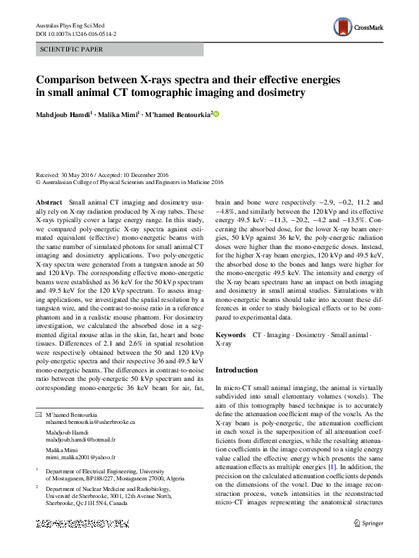 (PDF) Comparison between X-rays spectra and their effective energies in ...