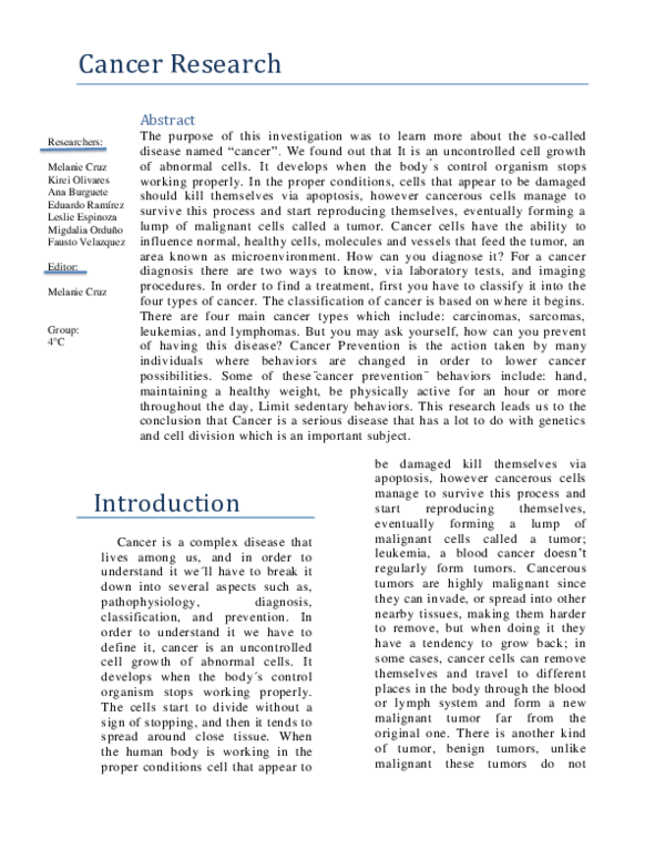 (DOC) Cancer Research