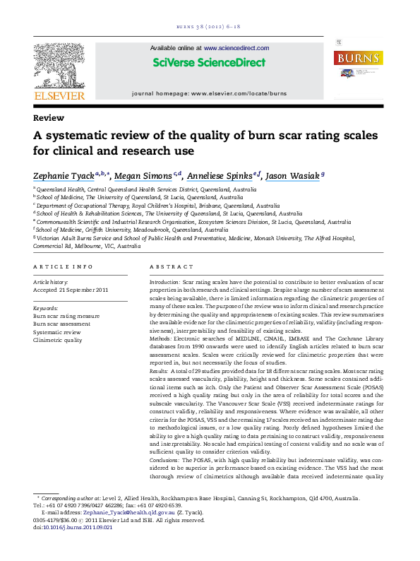 Description of scars picture