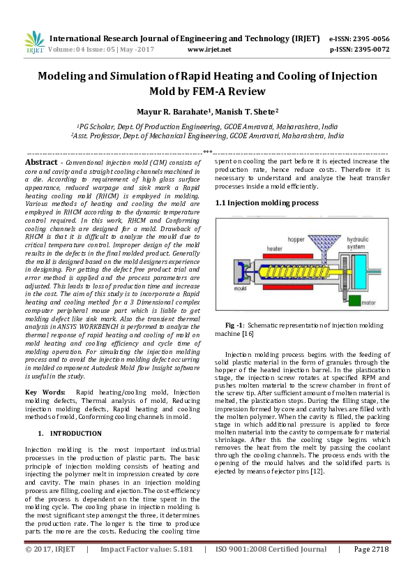 (PDF) Modeling and Simulation of Rapid Heating and Cooling of Injection ...