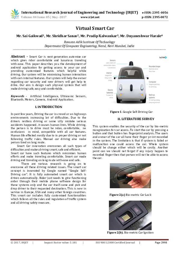 (PDF) Virtual Smart Car