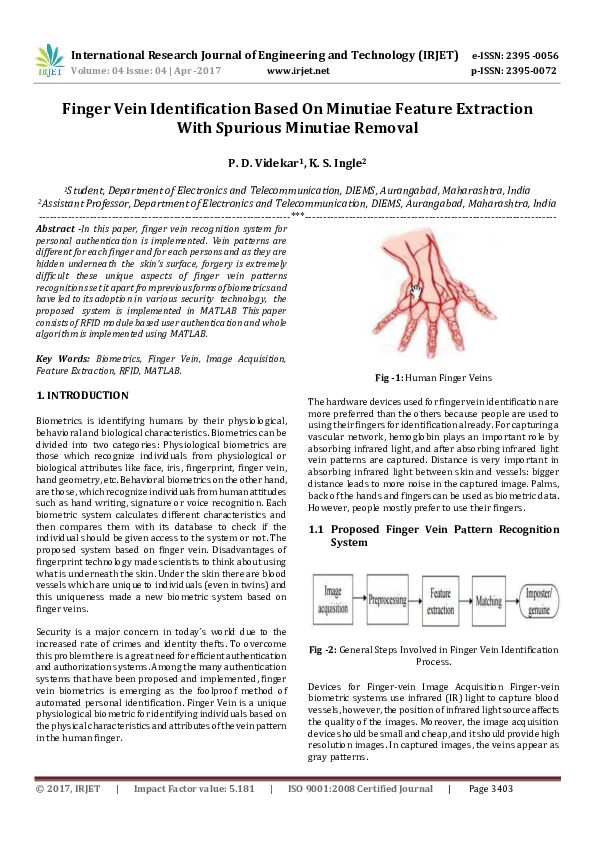 (PDF) Finger Vein Identification Based On Minutiae Feature Extraction ...