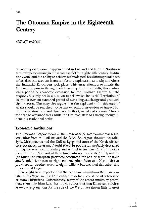(PDF) The Ottoman Empire in the Eighteenth Century