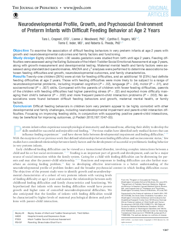 (PDF) Neurodevelopmental Profile, Growth, and Psychosocial Environment ...