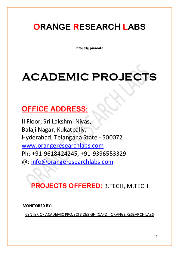 (PDF) ORANGE RESEARCH LABS OFFICE ADDRESS ajay kumar m v Academia.edu