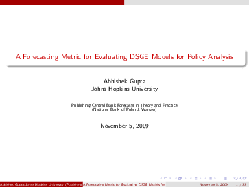 (PDF) A forecasting metric for evaluating DSGE models for policy analysis