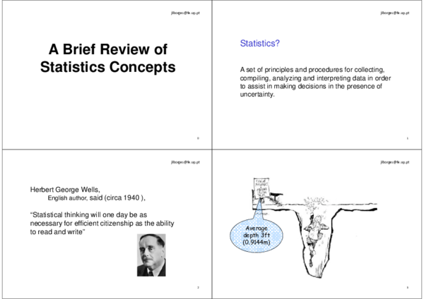 (PDF) A Brief Review of Statistics Concepts