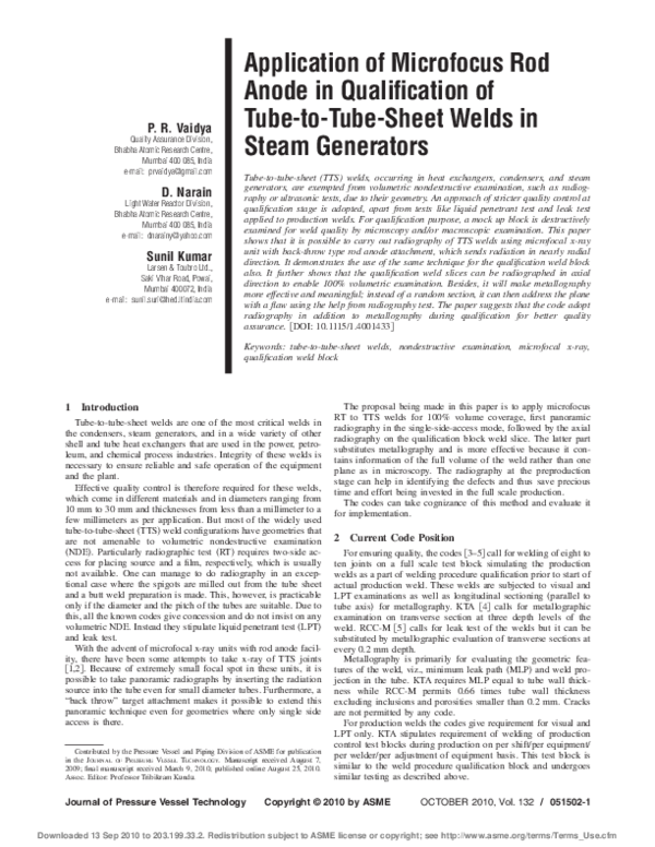 (PDF) Application of Microfocus Rod Anode in Qualification of Tube-to ...