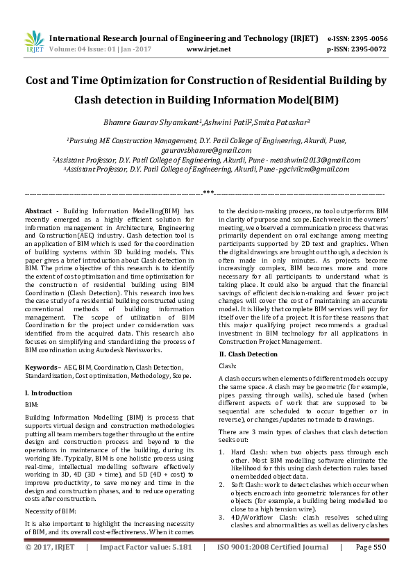 (PDF) Cost and Time Optimization for Construction of Residential ...