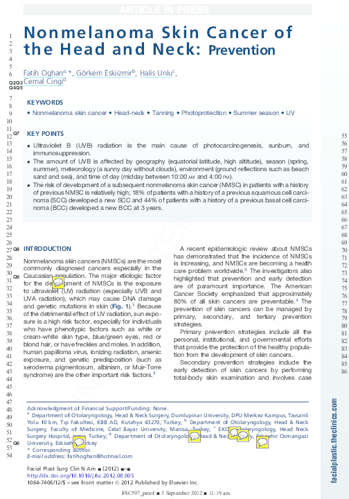 (PDF) Nonmelanoma Skin Cancer of the Head and Neck
