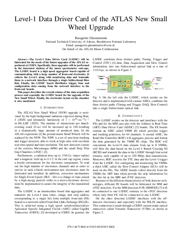 (PDF) Level-1 Data Driver Card of the ATLAS New Small Wheel Upgrade