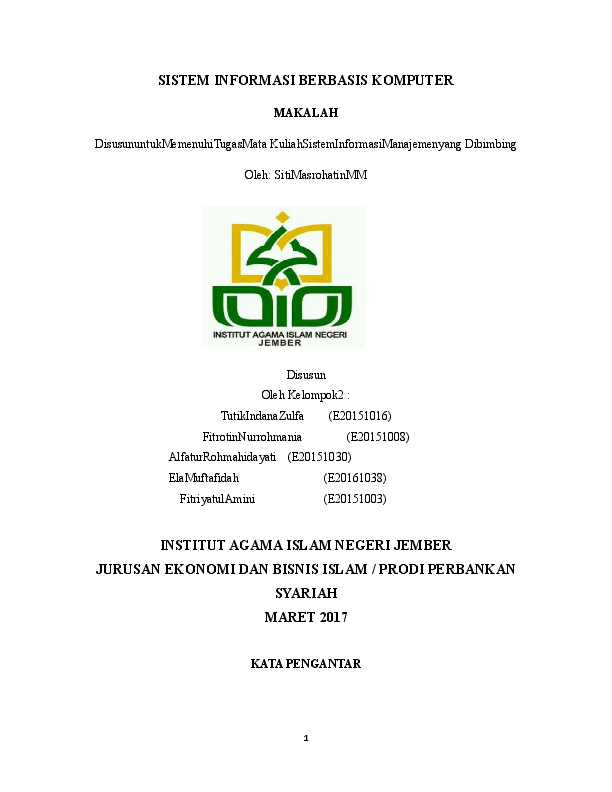Doc Makalah Sistem Informasi Manajemen Sistem Informasi Berbasis Komputer Machallafri Iskandar Academia Edu