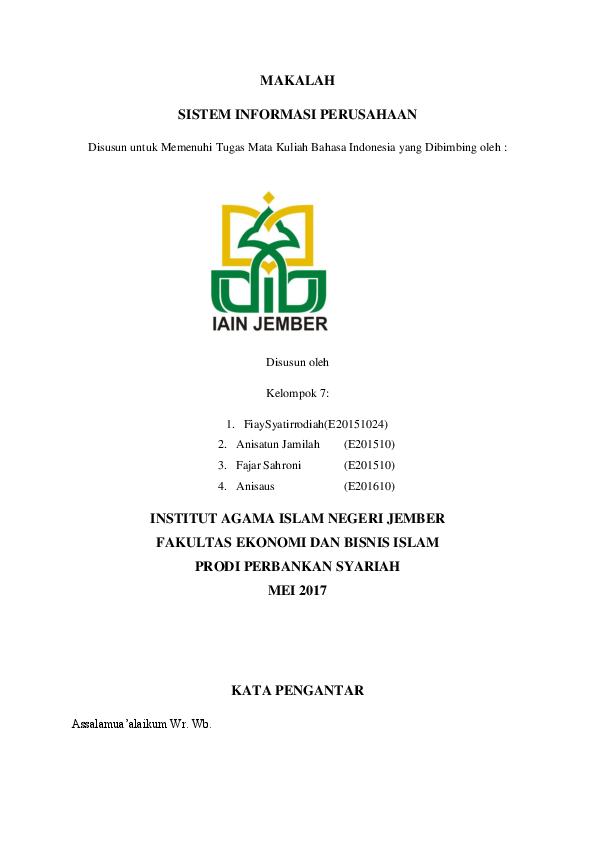 Doc Makalah Sistem Informasi Manajemen Sistem Informasi Perusahaan Machallafri Iskandar Academia Edu