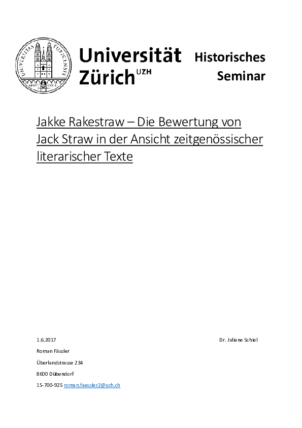 (DOC) Jakke Rakkestraw the depiction of Jack Straw in contemporary