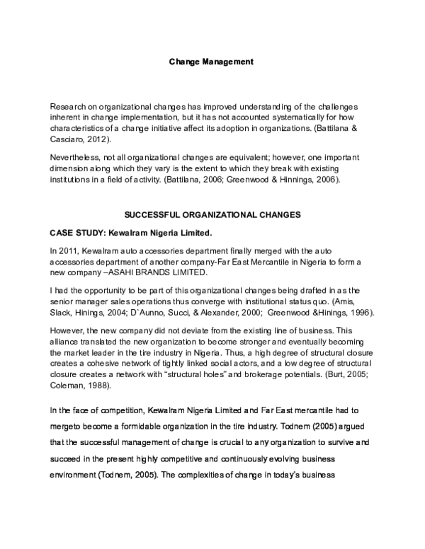 (PDF) Change Management