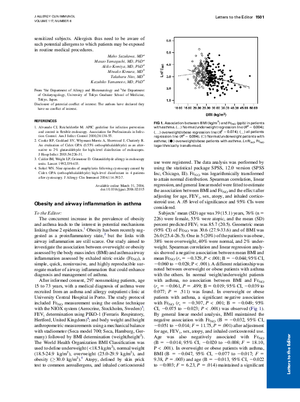 (PDF) Obesity and airway inflammation in asthma