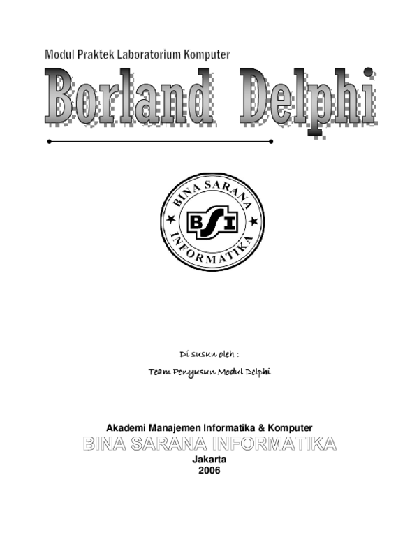 Delphi pdf. Borland delphi 7 science edition.