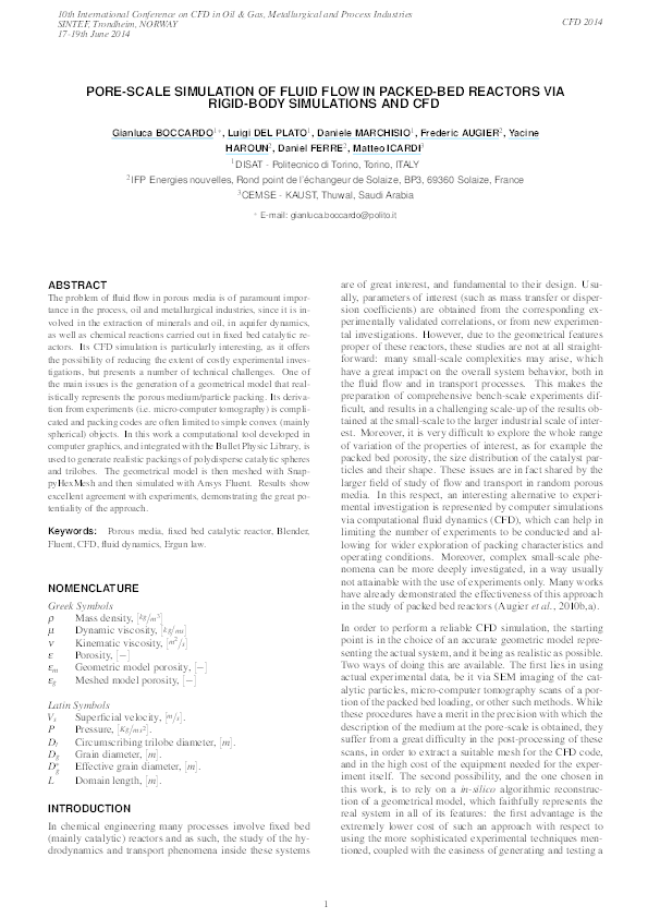 (PDF) Pore-Scale Simulation of Fluid Flow in Packed-Bed Reactors via ...