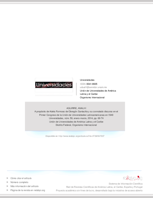 (PDF) A propósito de Adela Formoso de Obregón Santacilia y su connotado