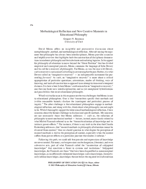 (PDF) Methodological Reflection and New Creative Moments in Educational ...