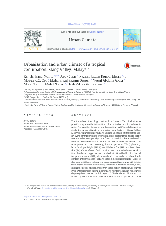 (PDF) Urbanisation and urban climate of a tropical conurbation, Klang ...