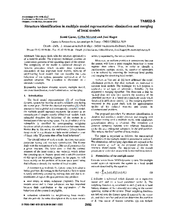 (PDF) Structure identification in multiple model representation ...