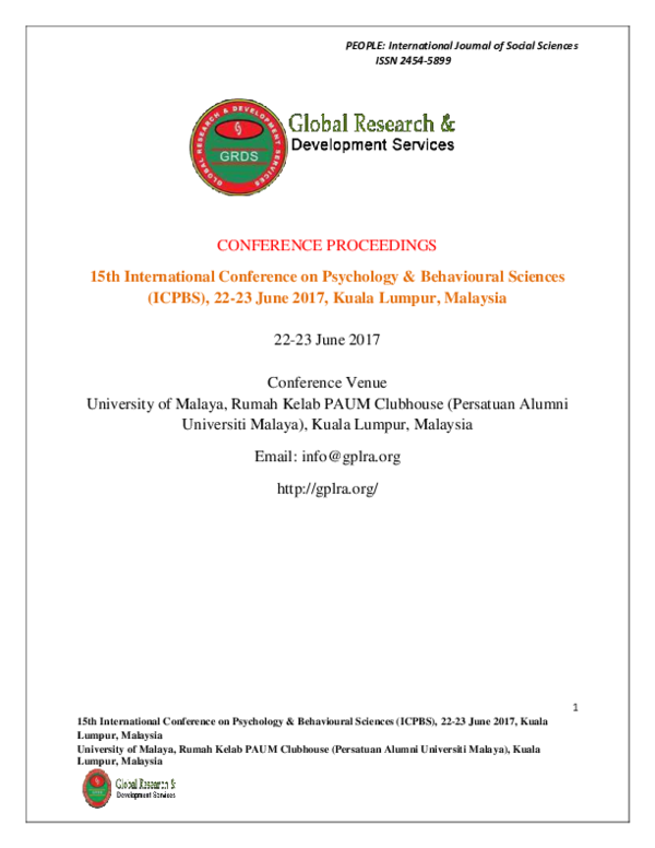 Pdf Plenary Speech Research Among Academicians Psychological Perspectives 15th International Conference On Linguistics Language Research Icllr 22 23 June 2017 Kuala Lumpur Malaysia University Of Malaya Rumah Kelab Paum Clubhouse Persatuan