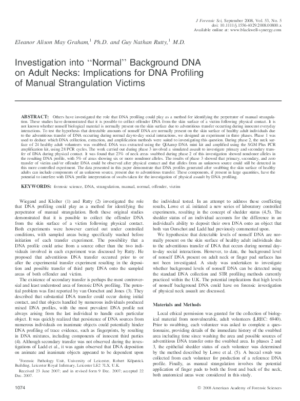 (PDF) Investigation into Normal Background DNA on Adult Necks ...