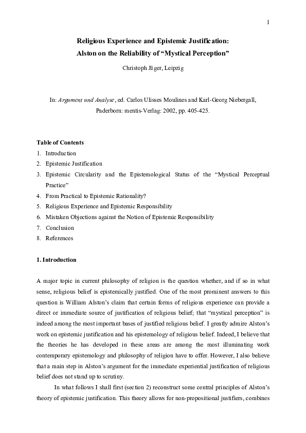 Mystical experience essay picture