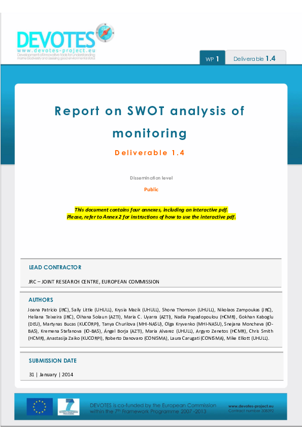 (PDF) SWOT Analysis of Monitoring Networks in Europe