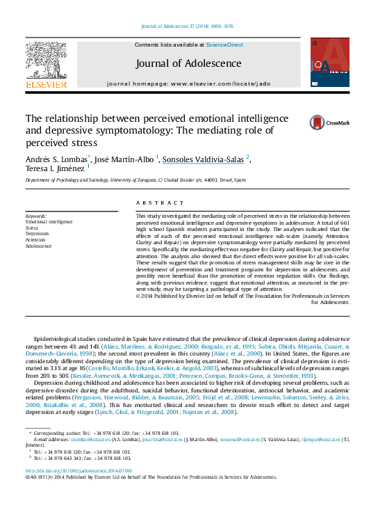 (PDF) The relationship between perceived emotional intelligence and ...